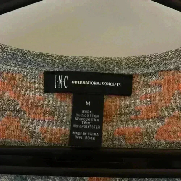 INC International Concepts Large Modern Chic Bitter Orange Fringe Cardigan Vest - Picture 3 of 4